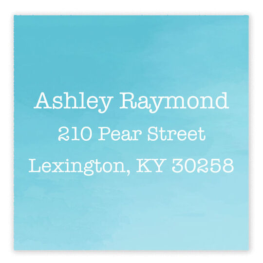 Blue Ombre Square Address Labels